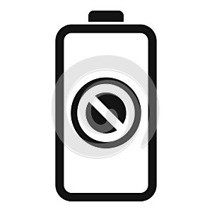 No charging battery icon simple vector. Low power
