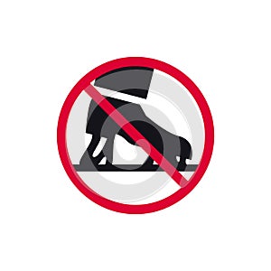 No chewing gum prohibited sign, forbidden modern round sticker, vector illustration