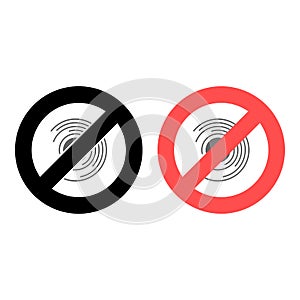 No circular diatram icon. Simple glyph, flat vector of charts and diagrams ban, prohibition, embargo, interdict, forbiddance icons
