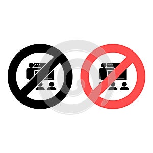 No class, education icon. Simple glyph, flat vector of Business ban, prohibition, embargo, interdict, forbiddance icons for UI and