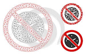 No Clock Vector Mesh Carcass Model and Triangle Mosaic Icon