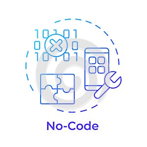 No code blue gradient concept icon