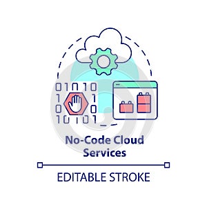 No-code cloud services concept icon