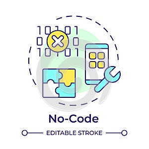 No code multi color concept icon