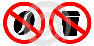 No coffee vector sign