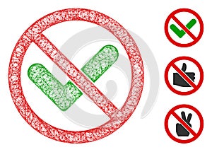 No Confirmation Polygonal Web Vector Mesh Illustration