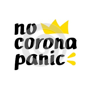 No corona panic lettering