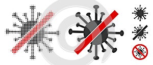 No Coronavirus Halftone and Solid Icon