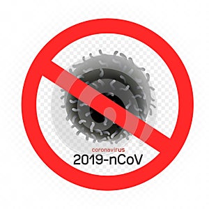No coronavirus infected sticker