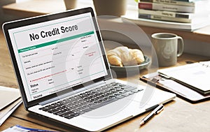 No Credit Score Debt Deny Concept photo