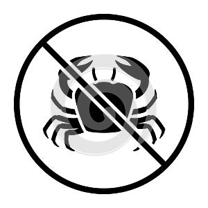 No crustaceans one color vector icon
