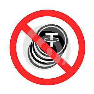 no crypto currency pay sign symbol icon