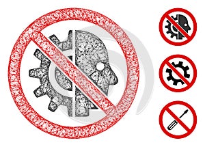 No Cyborgs Polygonal Web Vector Mesh Illustration