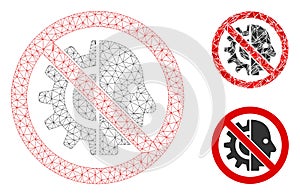 No Cyborgs Vector Mesh 2D Model and Triangle Mosaic Icon