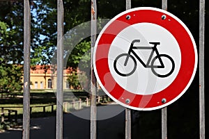 No cycling sign in Germany