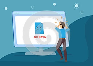 No data, empty data concept illustration vector