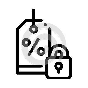 No deduction of interest from asset icon vector outline illustration