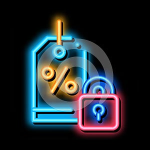 no deduction of interest from asset neon glow icon illustration