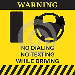 No dialing, no texting while driving concept symbol