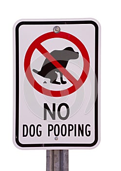 No dog pooping sign