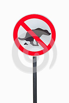 No dog shit sign isolated on white background