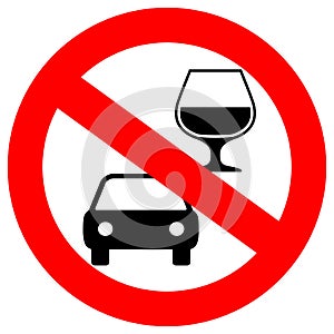 No drink and drive vector sign