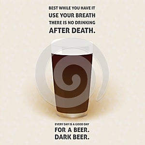 No drinking after death - dark bear phrase illustration