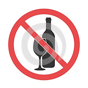 No drinking symbol in flat style