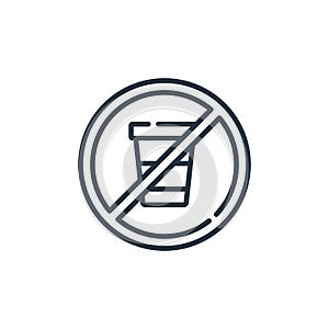 no drinking vector icon isolated on white background. Outline, thin line no drinking icon for website design and mobile, app