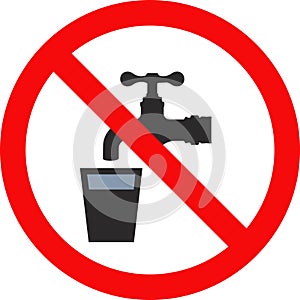 No Drinking water sign vector prohibition sign Do not drink water sign