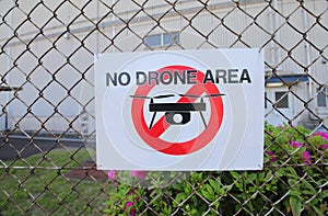 No Drone area sign