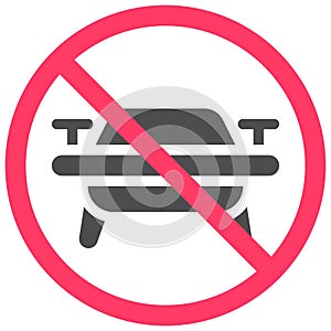 No drone icon, prohibition sign vector illustration