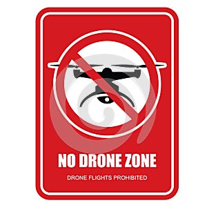 No drone zone restrictive sign - quadcopter