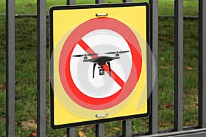 No drone zone sign