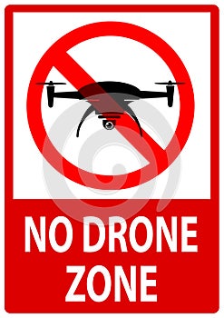 No drone zone sign isolated on white background