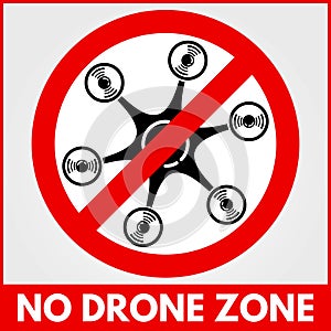 No drone zone sign. Vector illustration