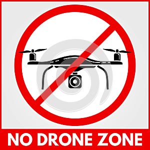 No drone zone sign. Vector illustration