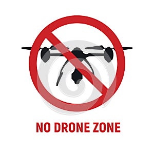 No drone zone vector sign