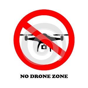 No drone zone vector sign