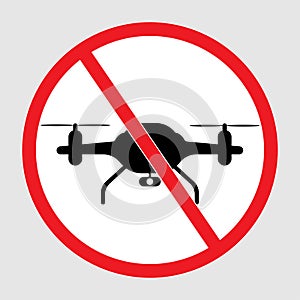 No drone zoon icon. Stop sign icon.No fly