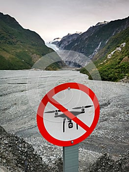 No Drones sign in nature area