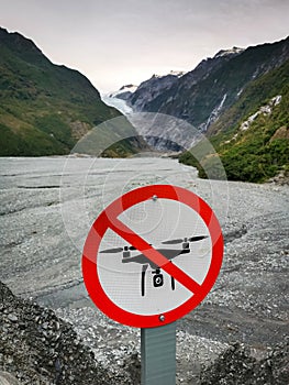 No Drones sign in nature area photo