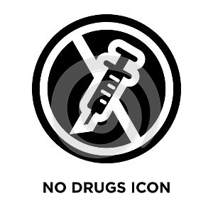 No drugs icon vector isolated on white background, logo concept