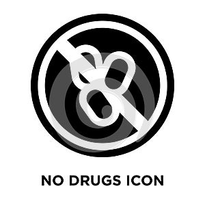 No drugs icon vector isolated on white background, logo concept