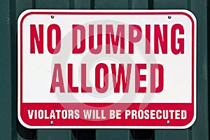 No Dumping Allowed