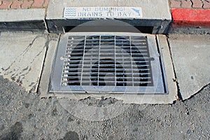 No Dumping Drains to Bay Sign