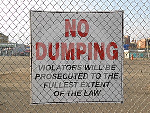 No Dumping Sign on Coney Island.