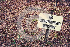 No Dumping Sign