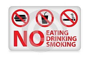 No eating,drinking,smoking sign