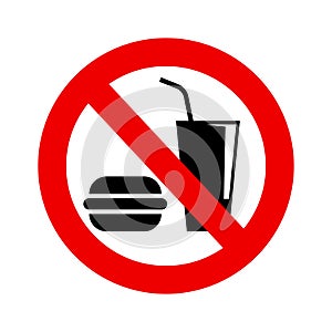 No eating sign vector icon flat design